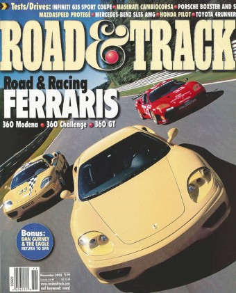 ROAD & TRACK 2002 NOV - FERRARIs, G35, MazdaSpeed